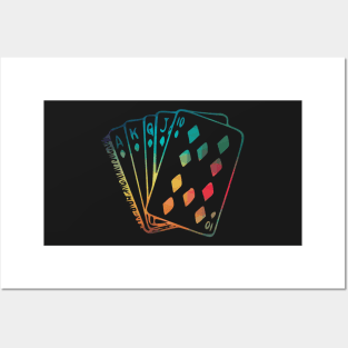 Rainbow royal flush cards Posters and Art